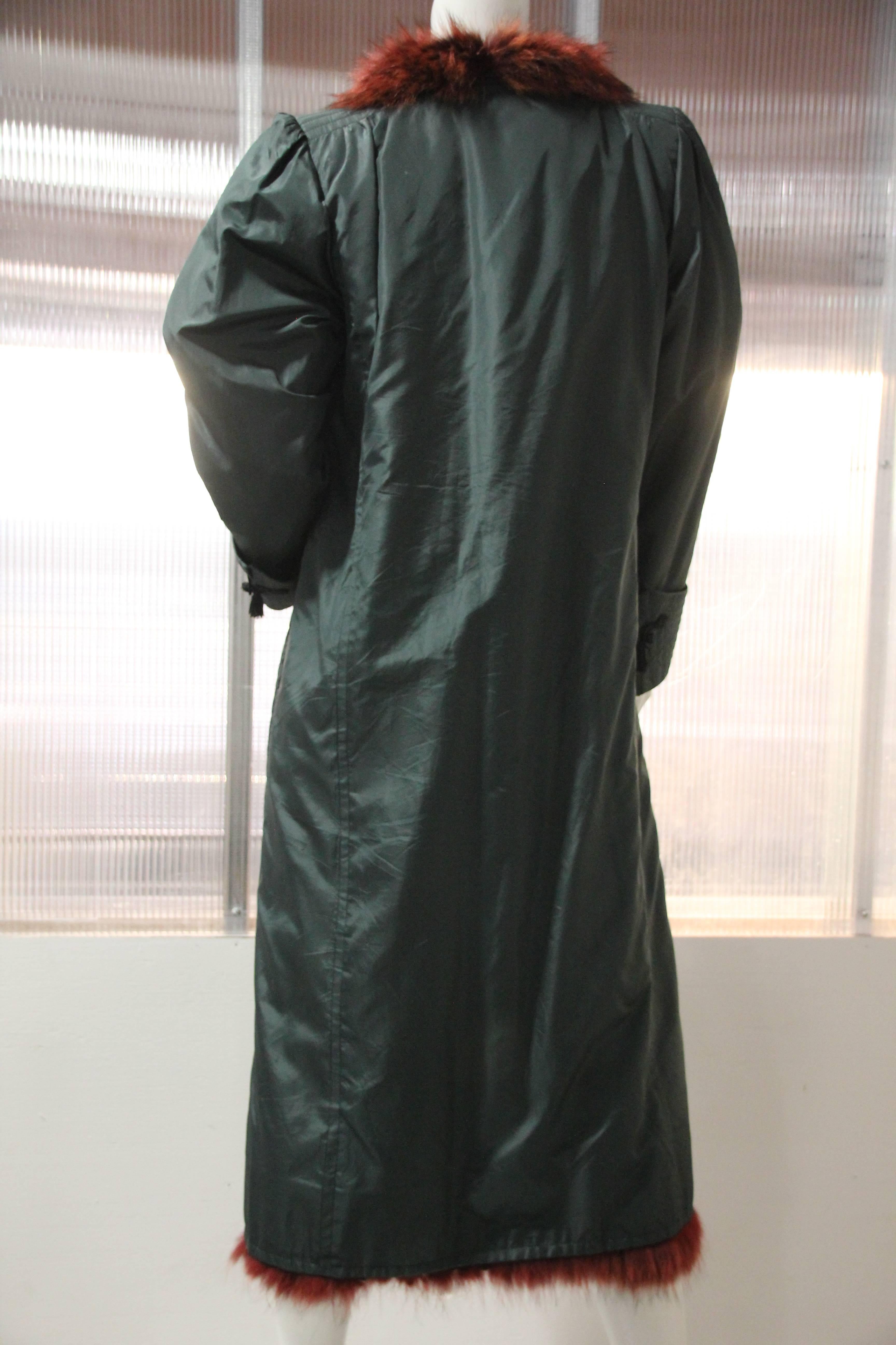 green satin duster