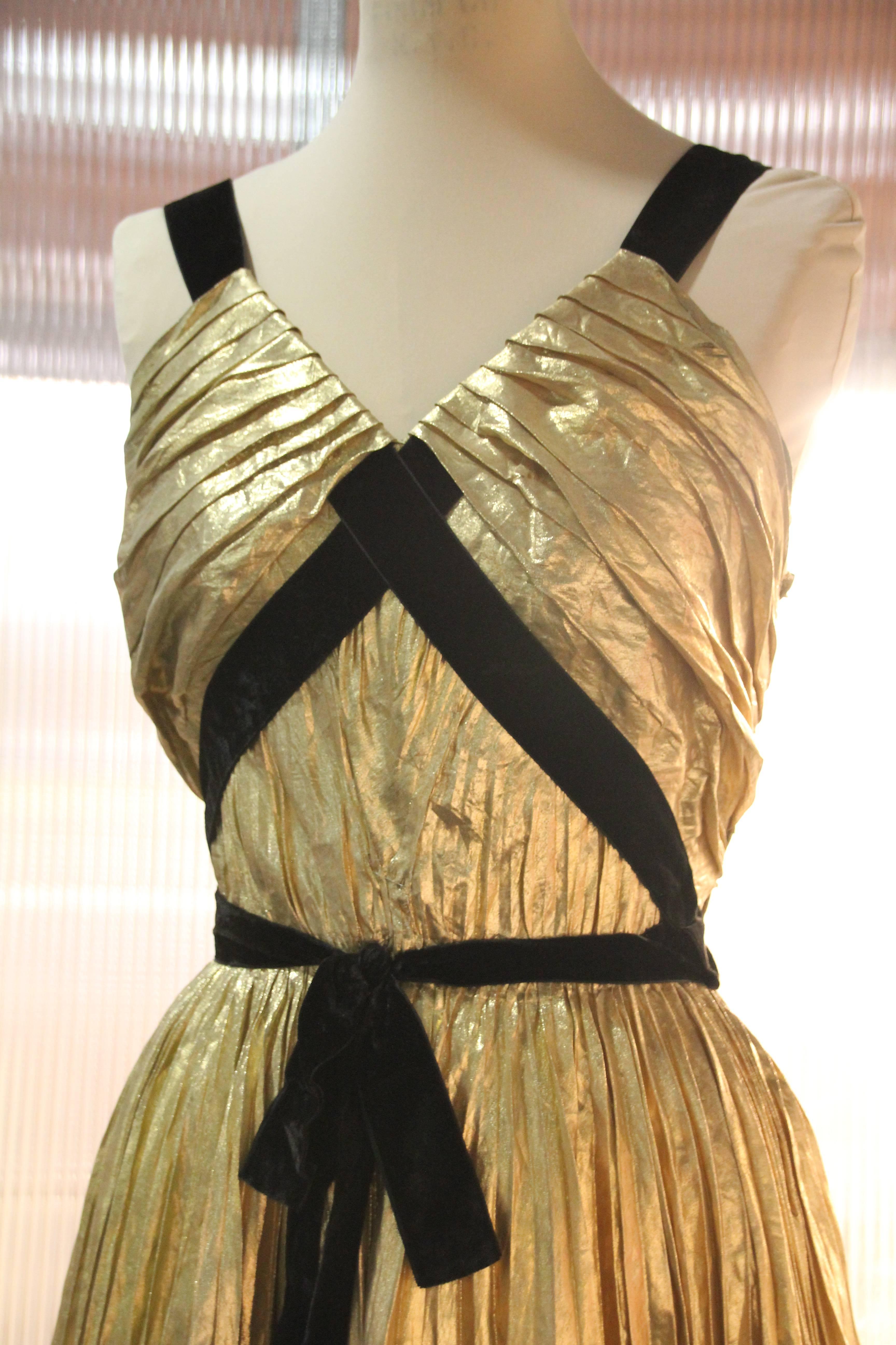 gold foil gown