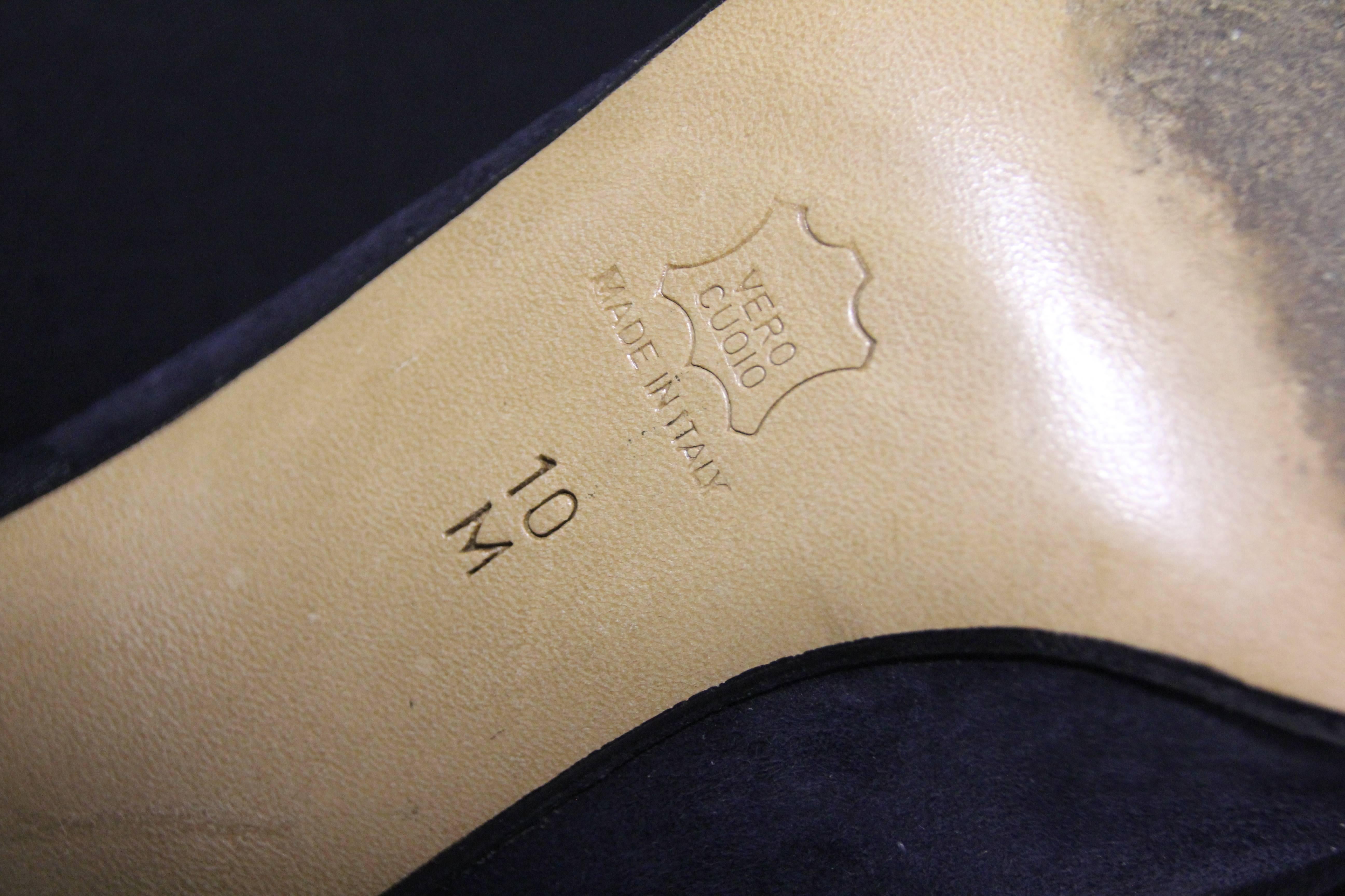 1970's Yves Saint Laurent Black Suede Boots W/ Bow Ribbon Details 3