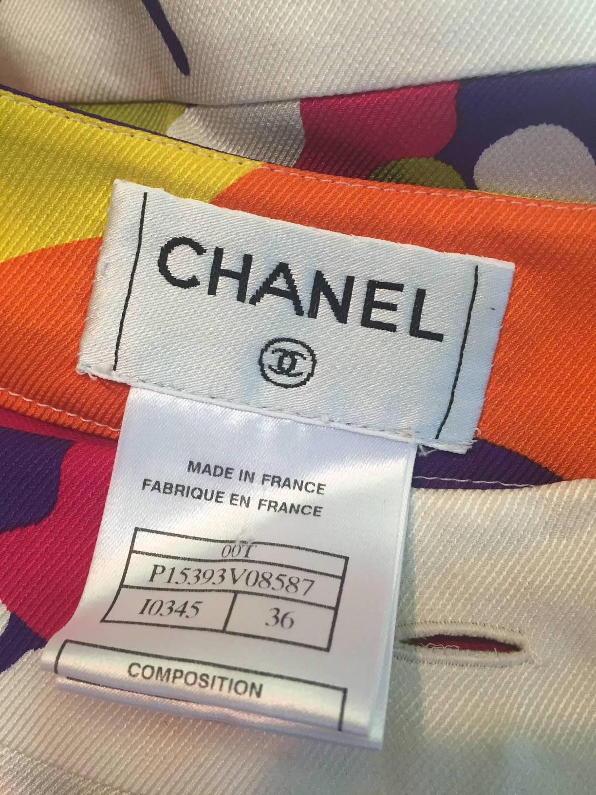 Women's Chanel Pop-Art Style Floral Silk Faille Mini Skirt
