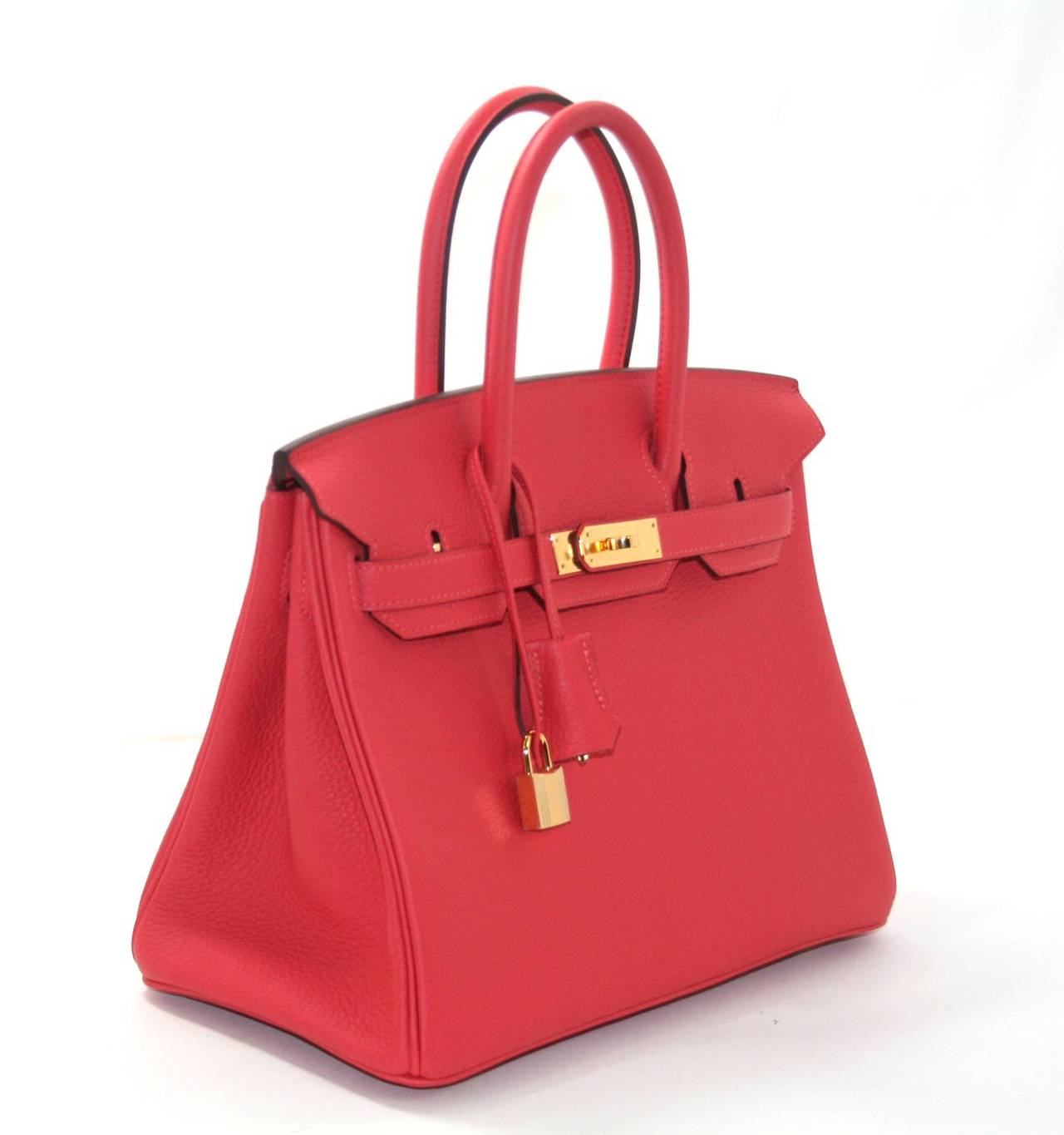 Hermès 30 cm Rouge Pivoine Togo Birkin with Gold Hardware In New Condition In New York City & Hamptons, NY