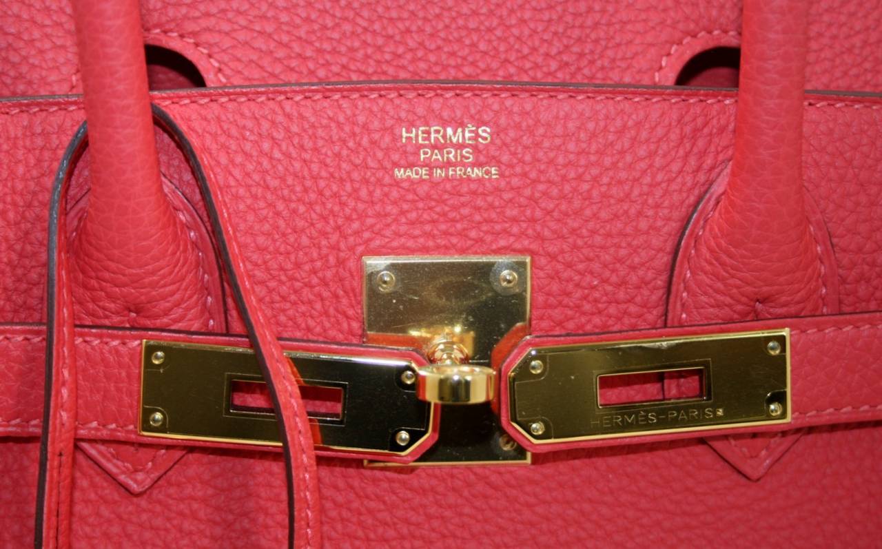Hermès 30 cm Rouge Pivoine Togo Birkin with Gold Hardware 2