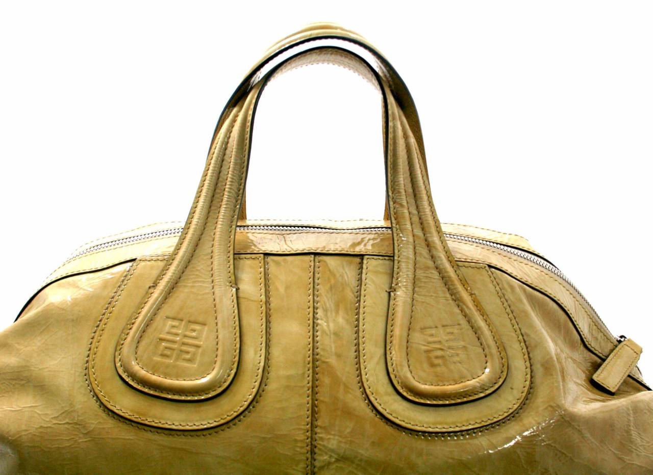 Givenchy Camel Crackled Patent Leather Large Nightingale Bag 1