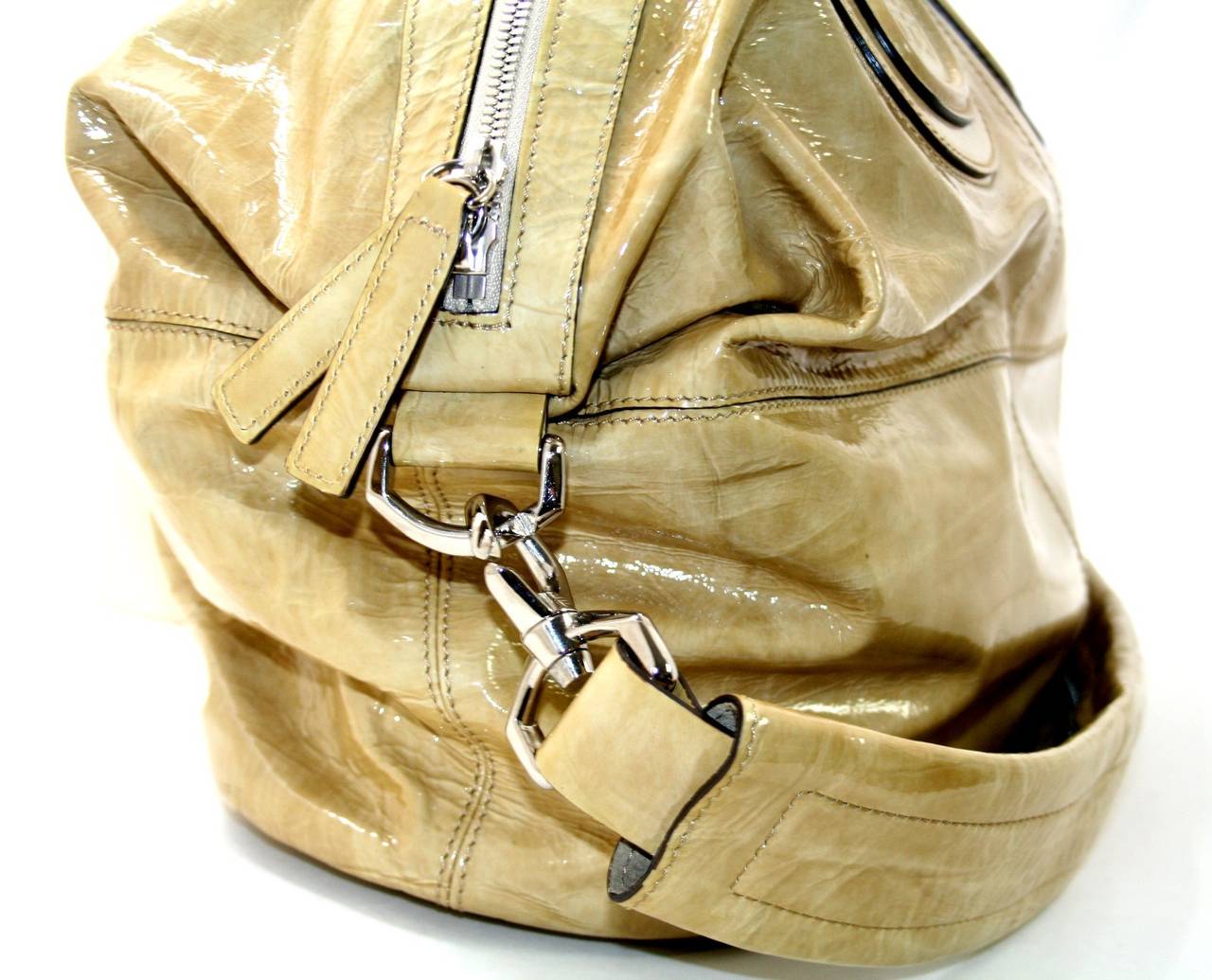 Givenchy Camel Crackled Patent Leather Large Nightingale Bag 2