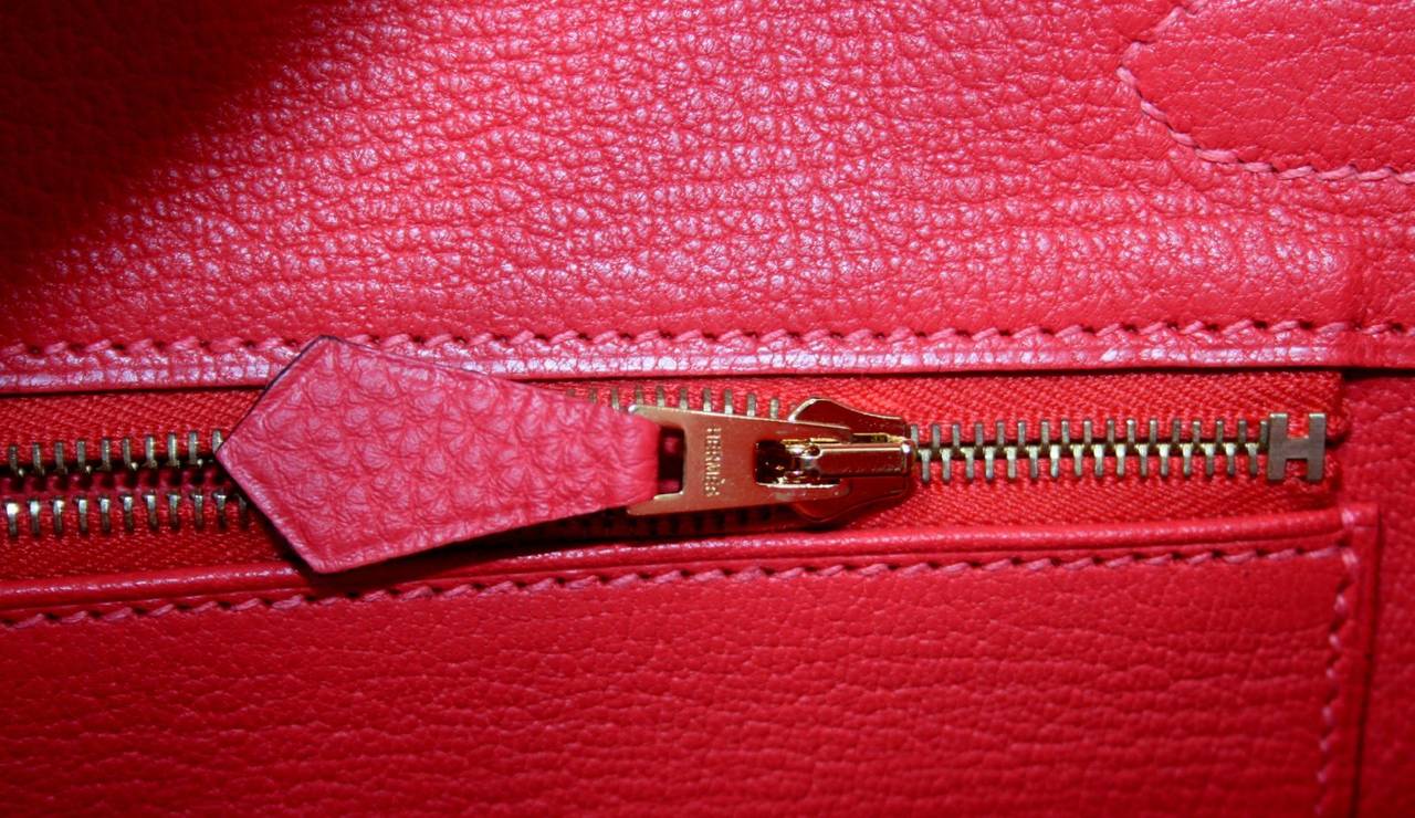 Hermès 30 cm Rouge Pivoine Togo Birkin with Gold Hardware 5