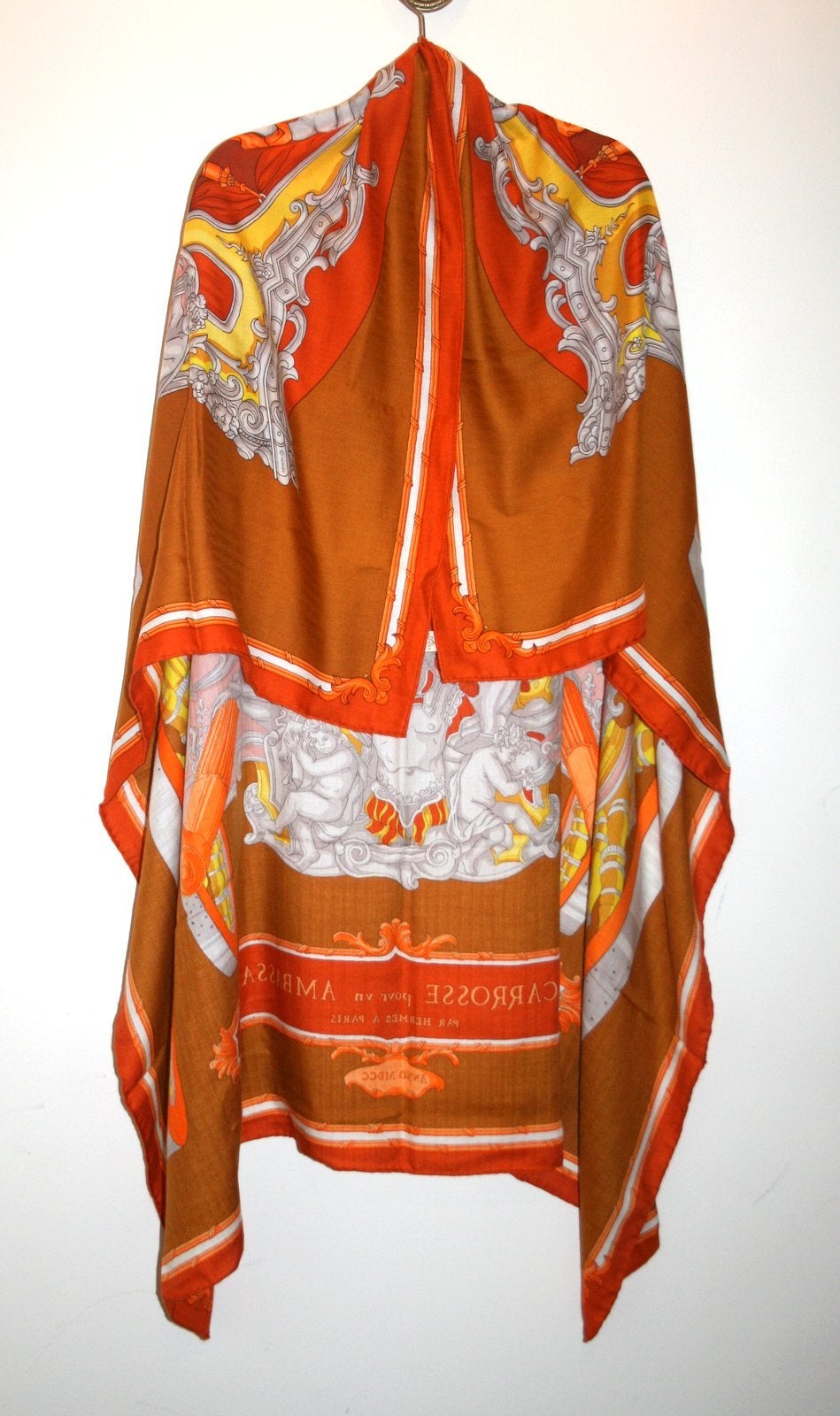 Herms Grand Carrosse Caramel Cashmere and Silk GM Shawl at 1stdibs  