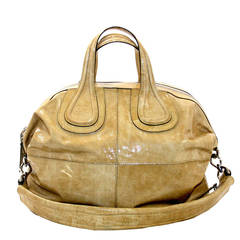 Givenchy Camel Crackled Patent Leather Large Nightingale Bag