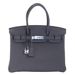 Hermès Birkin Bag in Etain Grey Togo PHW, 30 cm size
