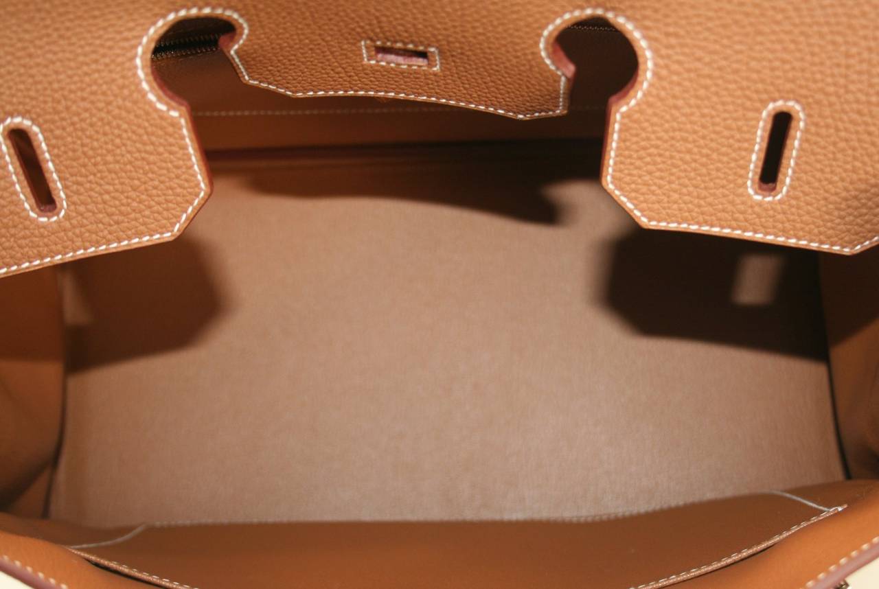 Hermes Birkin Bag in Gold Togo Leather PHW, 35 cm 4