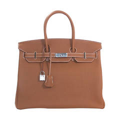 Hermes Birkin Bag in Gold Togo Leather PHW, 35 cm