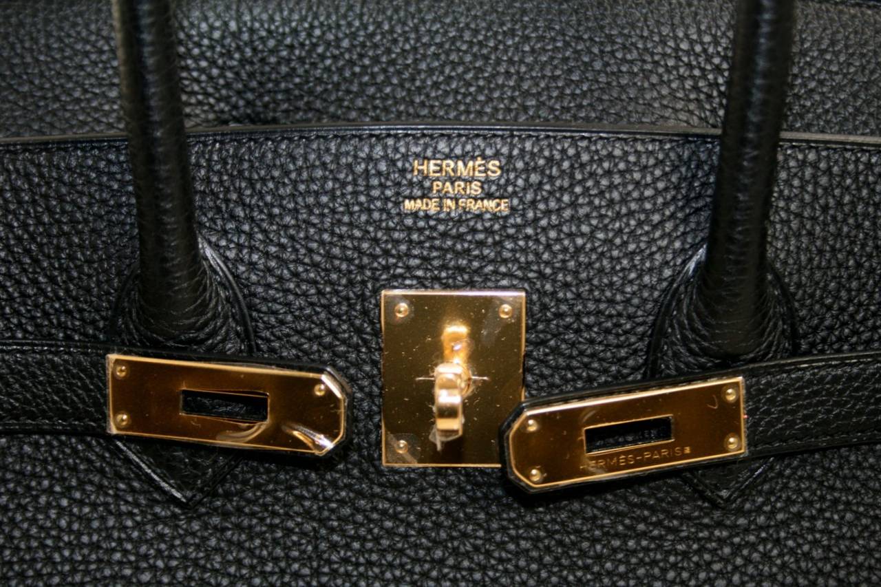 Hermès Black Togo 40 cm Birkin Bag Gold HW 1