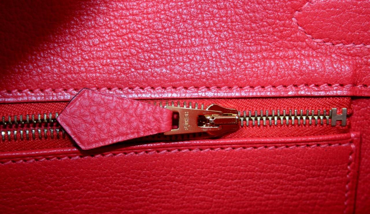 Hermes Rouge Pivoine Togo 35 cm Birkin Bag with Gold Hardware at ...