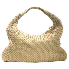 Bottega Veneta Butter Cream Leather Large Veneta Shoulder Bag