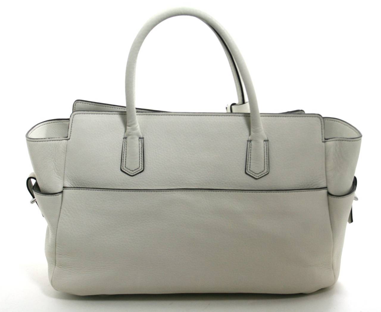 Reed Krakoff Chalk Pebbled Leather Tote In New Condition In New York City & Hamptons, NY