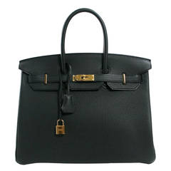 Hermès Black Togo 40 cm Birkin Bag Gold HW