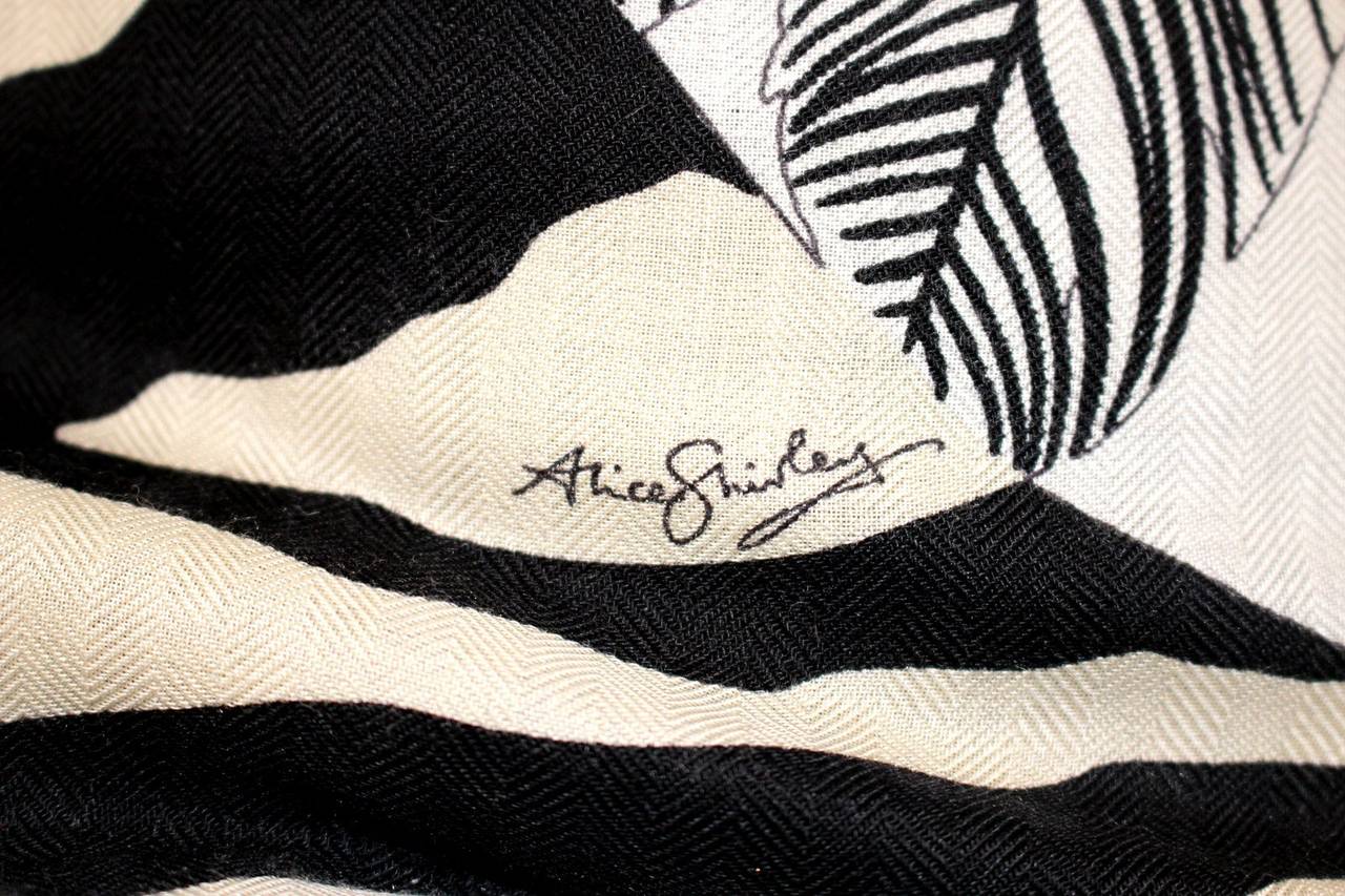 Women's Hermès Zebra Pegasus Naturel Cashmere and Silk GM Shawl