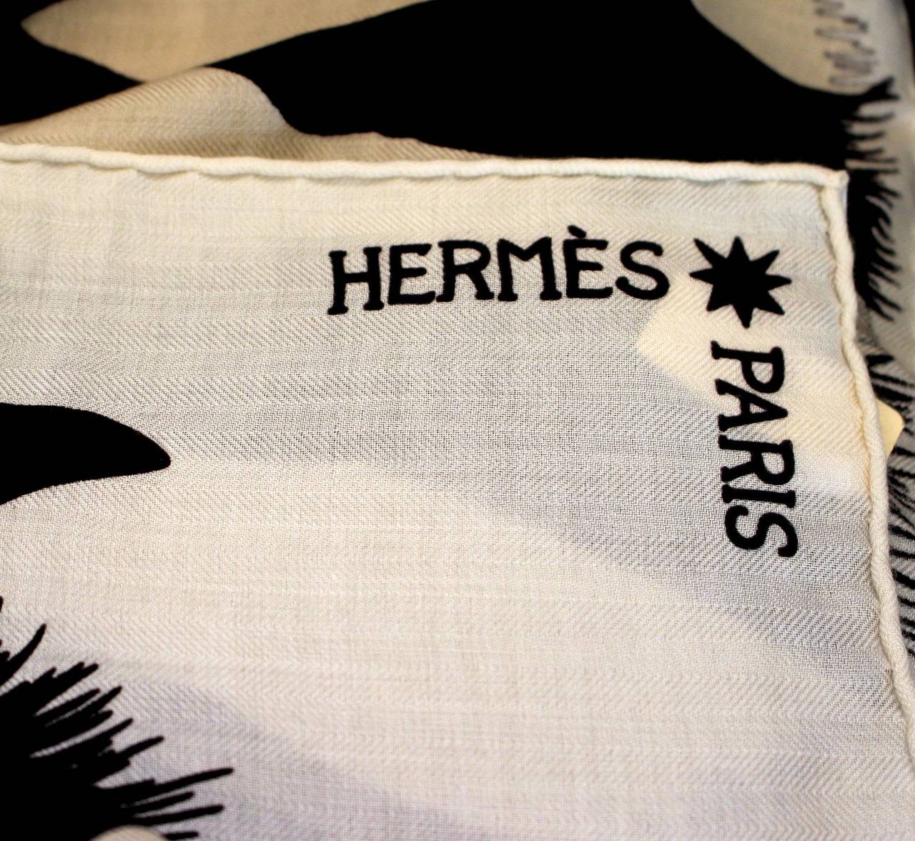 Hermès Zebra Pegasus Naturel Cashmere and Silk GM Shawl 2