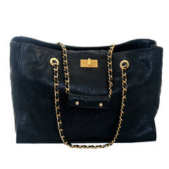 Chanel Black Grained Calfskin Mademoiselle Shopper Tote