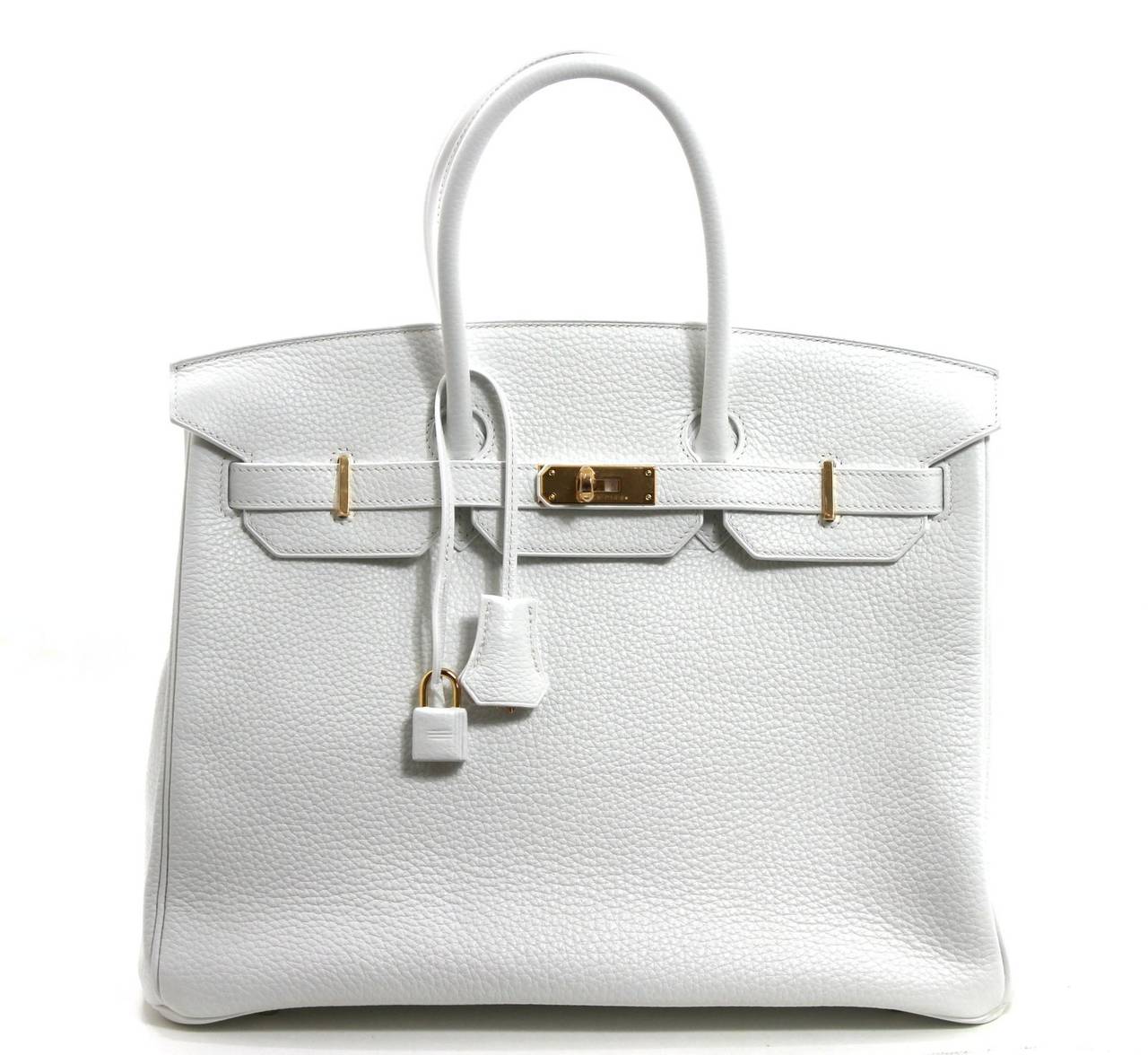 Women's Hermès White Clemence 35 cm Birkin Bag GHW