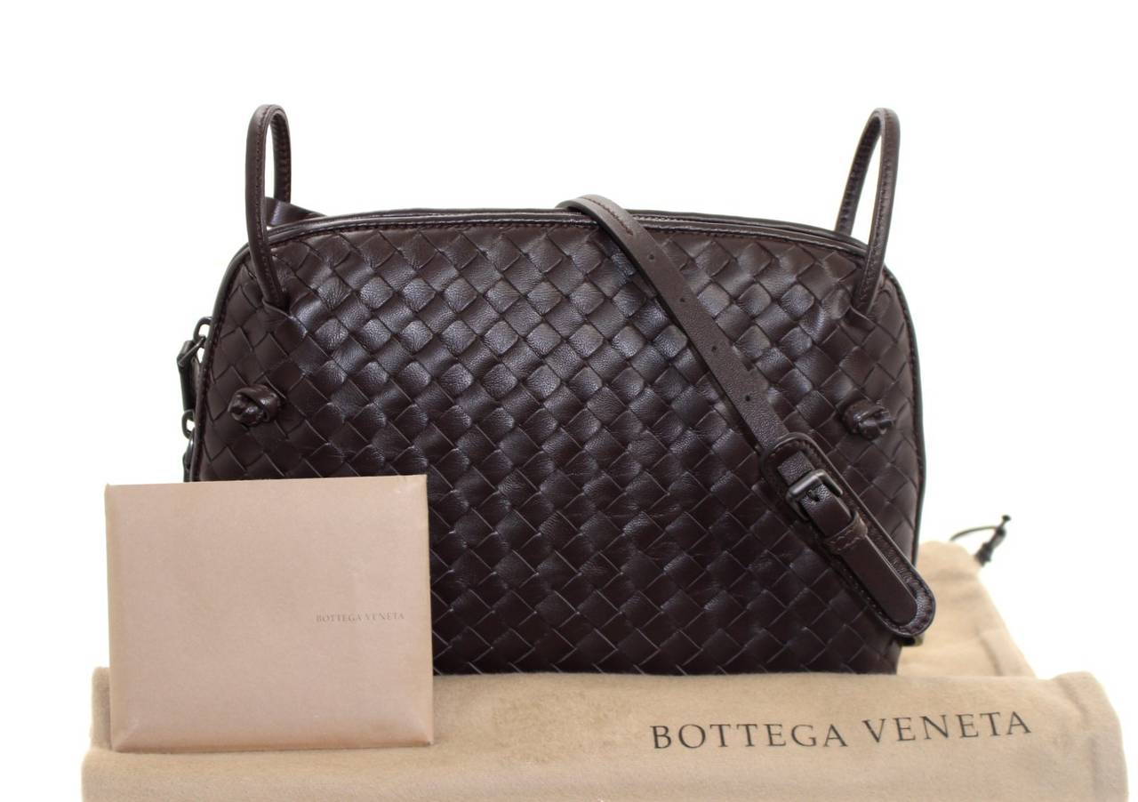 Bottega Veneta Ebano Woven Leather Small Crossbody Bag 5