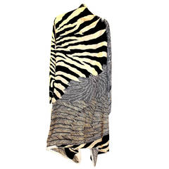 Hermès Zebra Pegasus Naturel Cashmere and Silk GM Shawl at 1stDibs