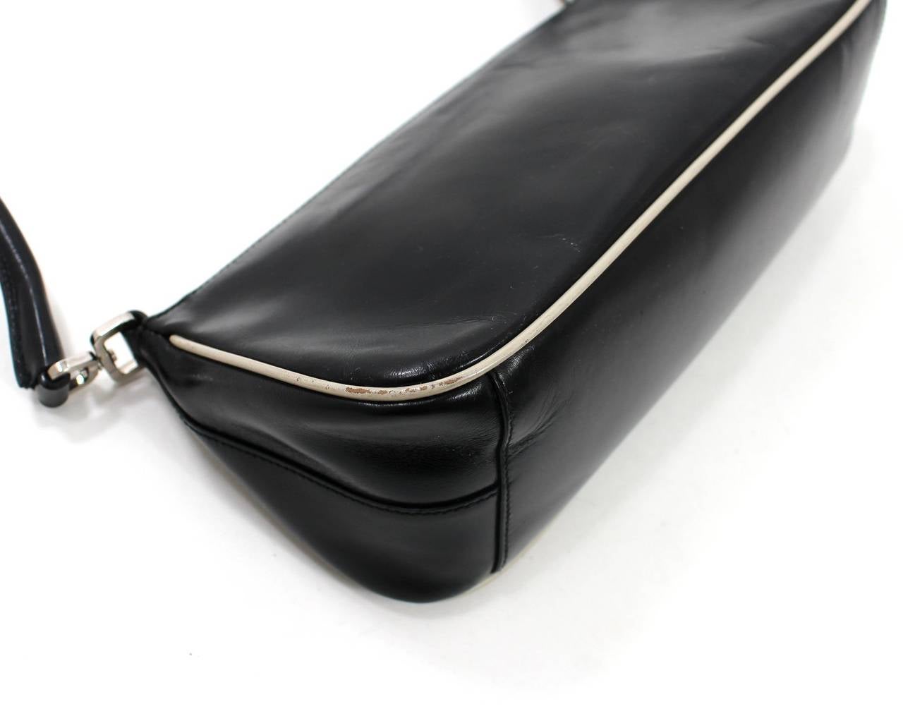 Prada Black Leather Shoulder Bag 4