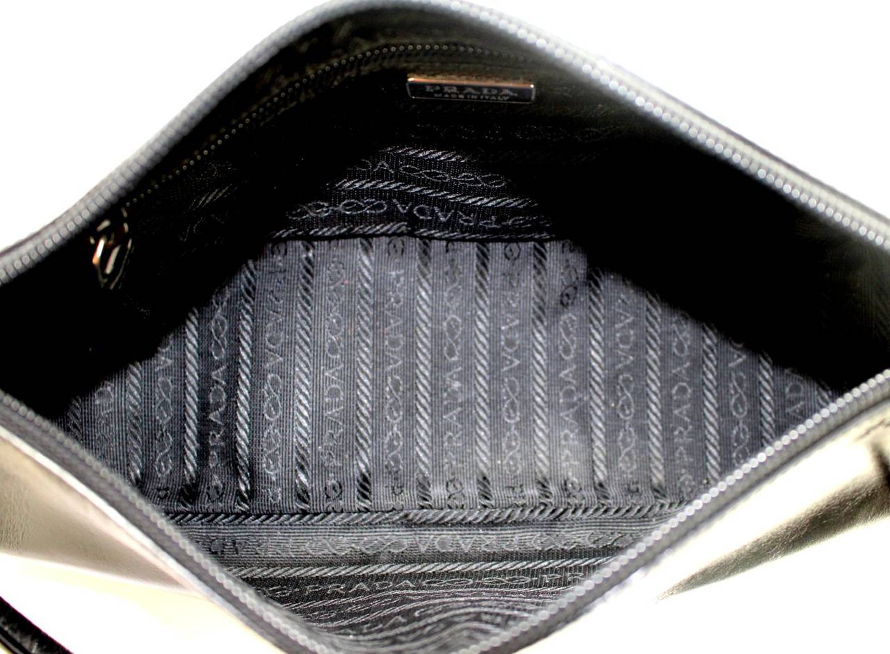 Prada Black Leather Shoulder Bag 5