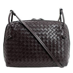 Bottega Veneta Ebano Woven Leather Small Crossbody Bag