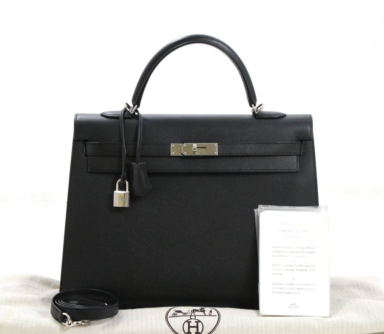 Hermès 35 cm Black Epsom Kelly Bag PHW 5