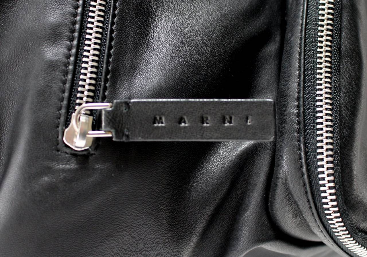Marni Black Lambskin Three Pocket Convertible Backpack In New Condition In New York City & Hamptons, NY