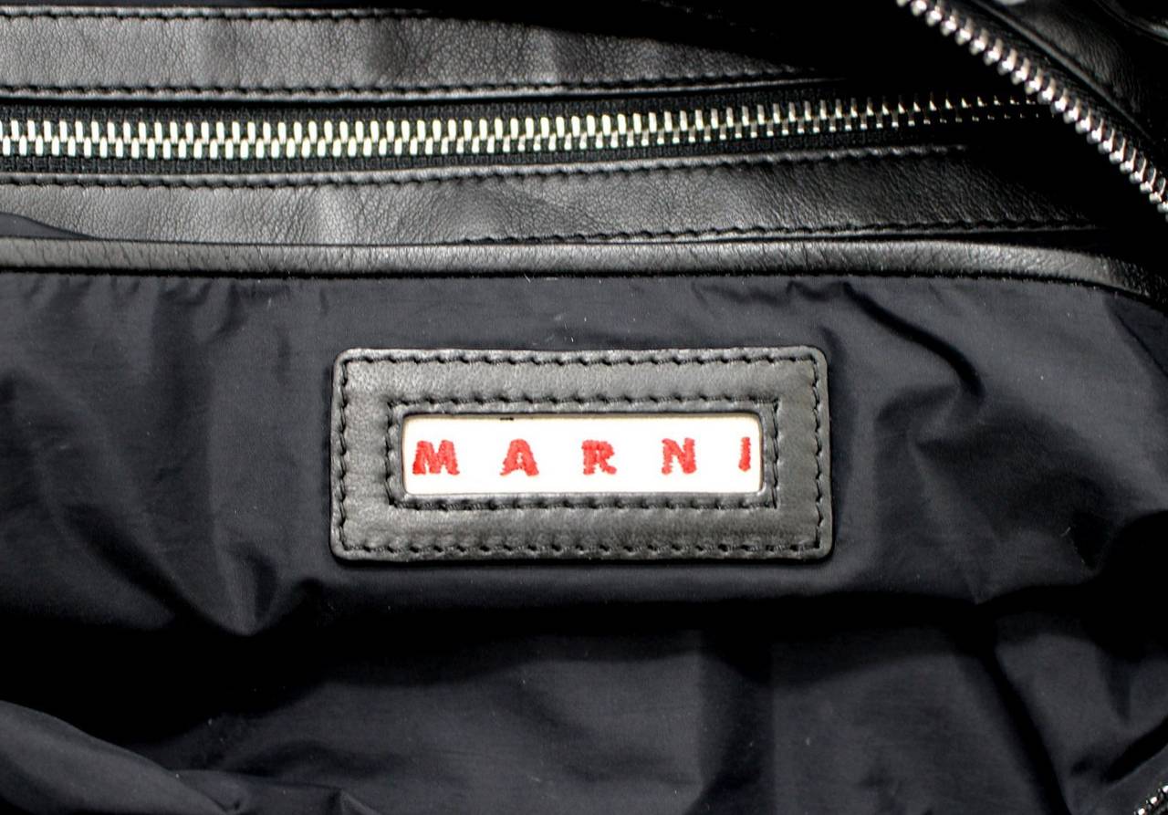 Marni Black Lambskin Three Pocket Convertible Backpack 1