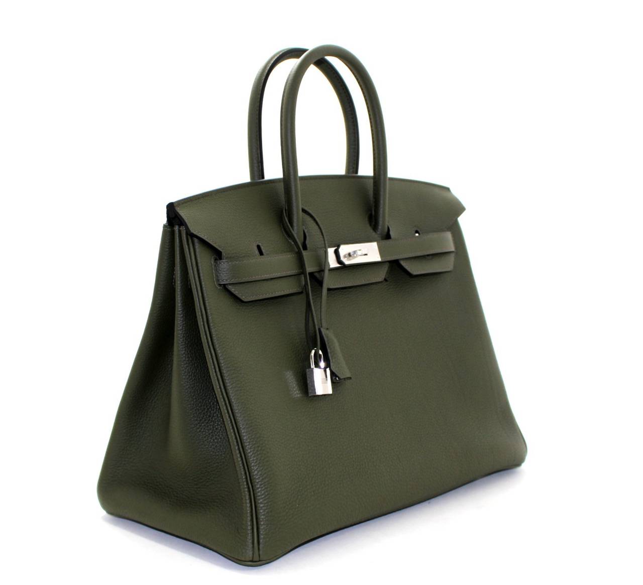 Hermès Vert Olive Togo Leather 35 cm Birkin Bag PHW In New Condition In New York City & Hamptons, NY