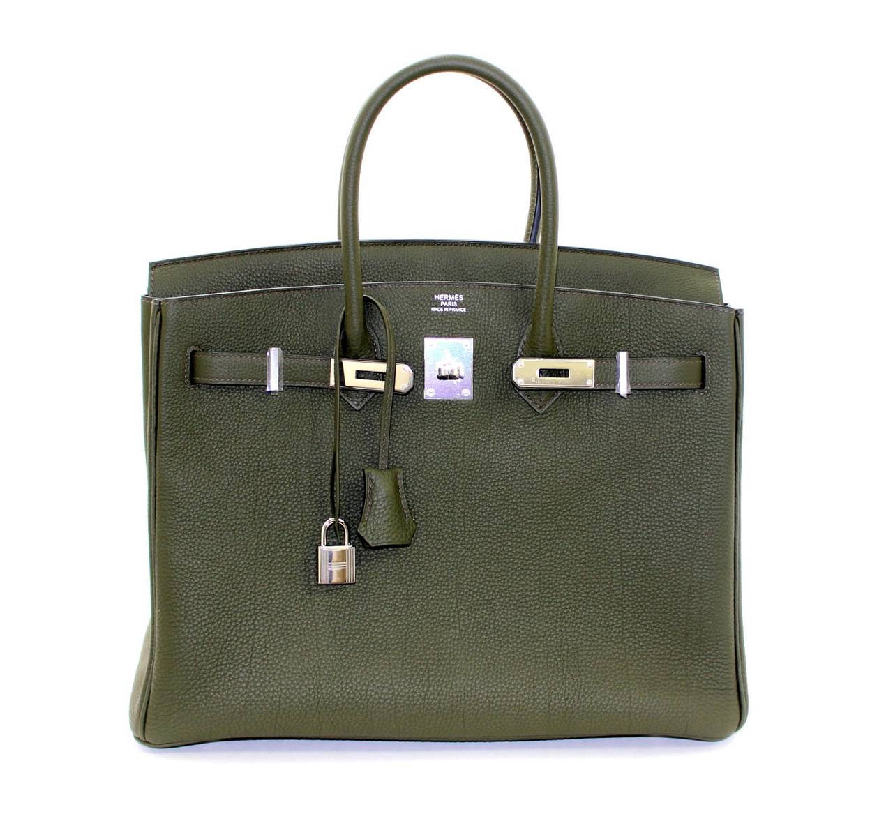 Hermès Vert Olive Togo Leather 35 cm Birkin Bag PHW 3
