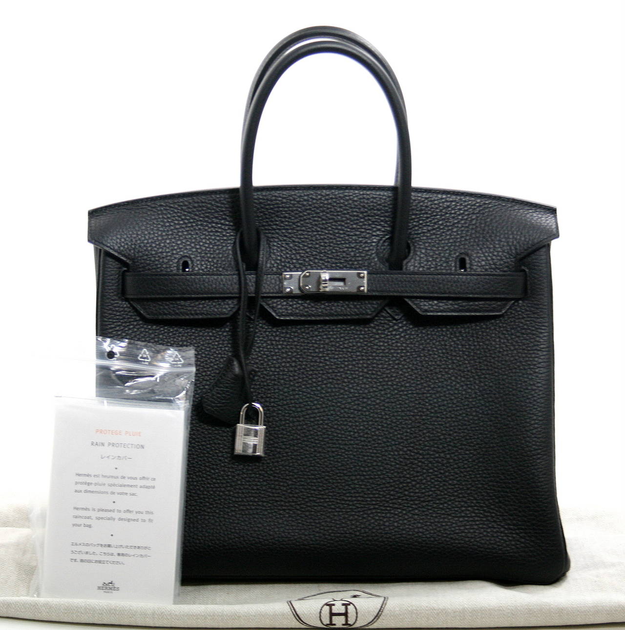 Hermes Birkin Bag- Black Clemence Palladium, 35 cm 5