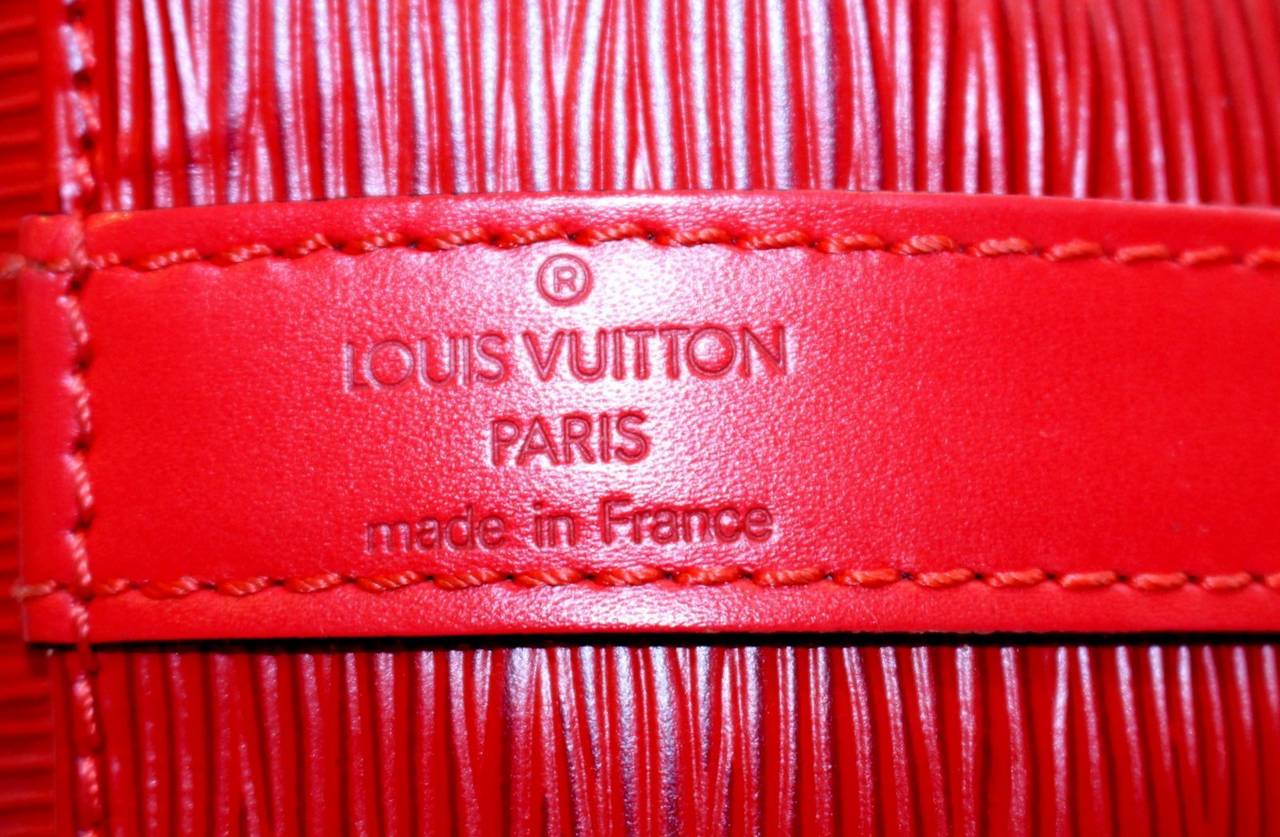 Louis Vuitton Red Epi Leather Petit Noe Bag 5