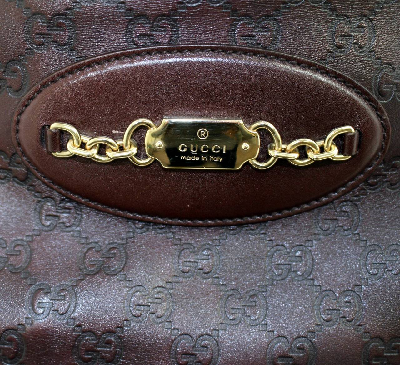 Gucci Dark Brown Guccisima Leather Tote at 1stDibs