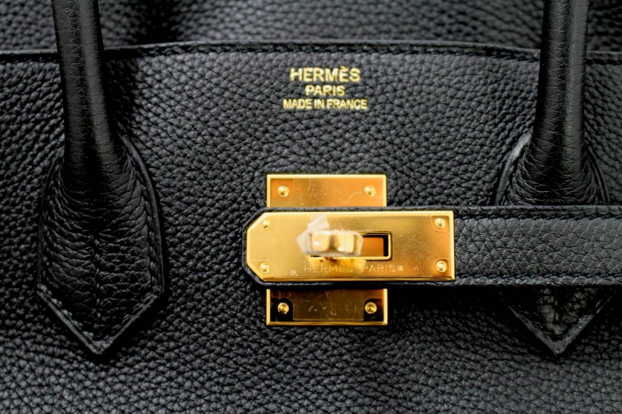 Women's Hermes Birkin in Black Togo Leather with Gold Hardware, 35 cm size