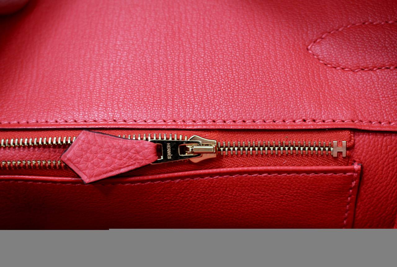 Hermes BIRKIN  35 cm in Rouge Pivoine Togo with Gold Hardware, new red 4