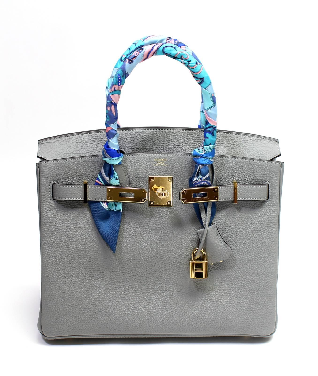 Hermès Gris Mouette Togo Leather Birkin- 30 cm, GHW, X Stamp
 Store Fresh- plastic intact on all hardware.  Includes padlock, keys, clochette, protective felt, raincoat, dust bags and Hermès box with tissue.  Twilly NOT included.
 Newest neutral