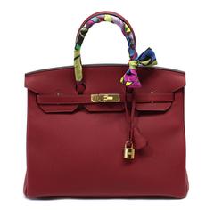 Hermès Rouge Grenat Burgundy 35 cm Togo Birkin Bag