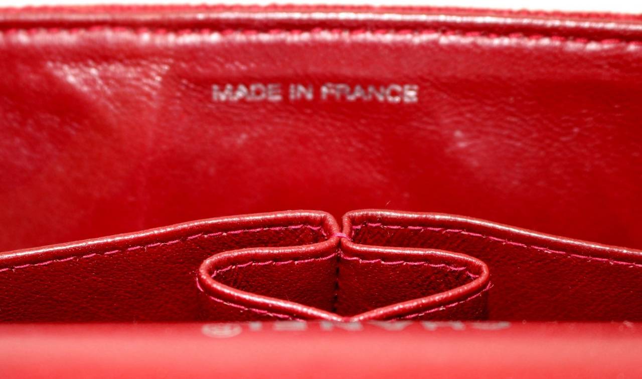 Chanel Red Jersey and Patent Leather East West Bag 5