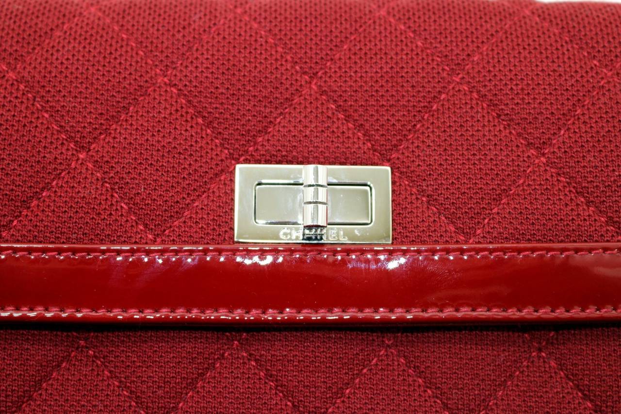 Chanel Red Jersey and Patent Leather East West Bag 1