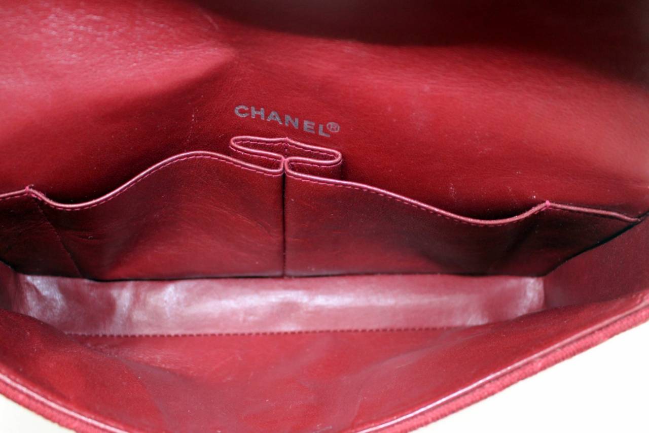 Chanel Red Jersey and Patent Leather East West Bag 3