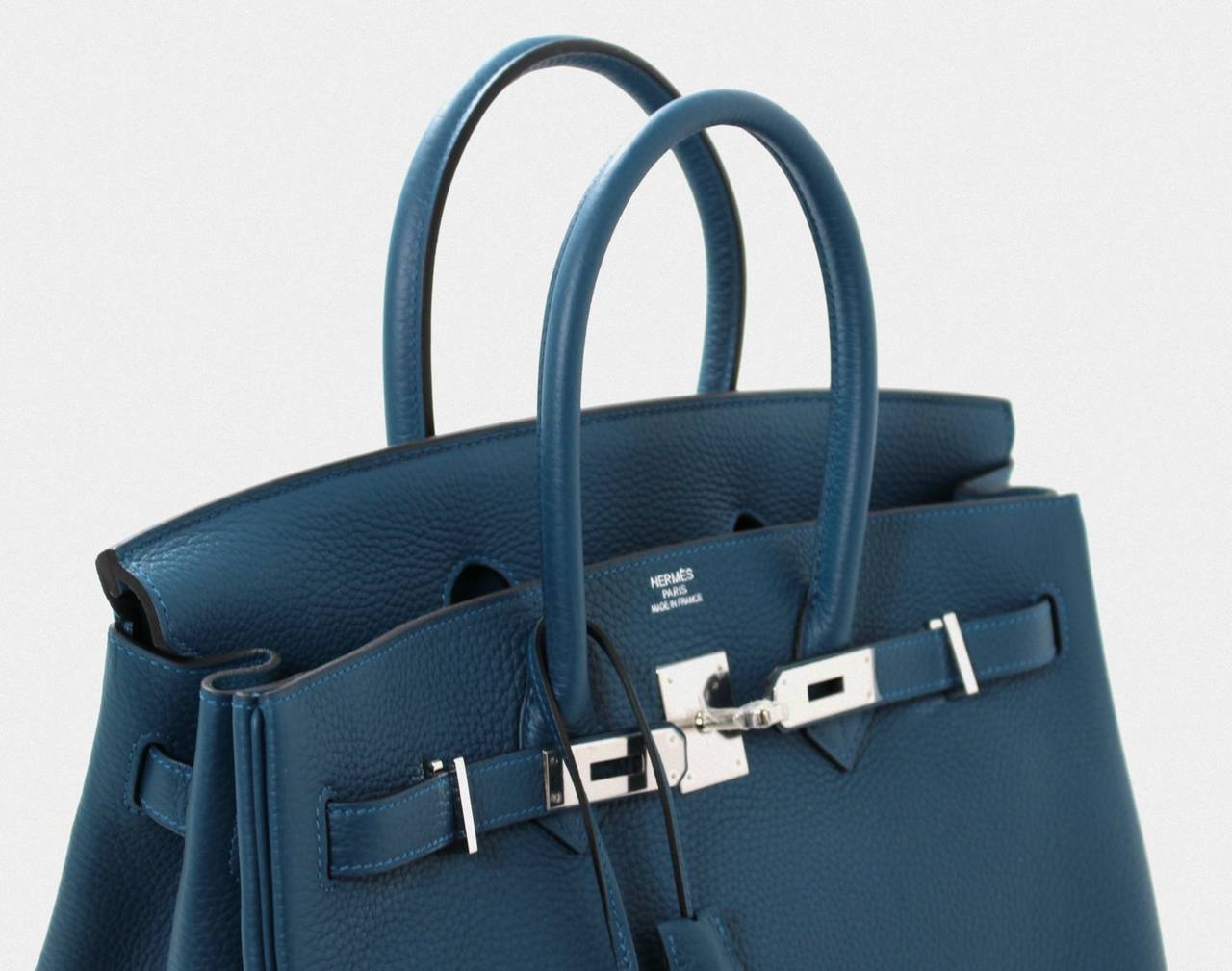 Hermes Birkin Bag in Blue Colvert Togo with Palladium 35 cm 1