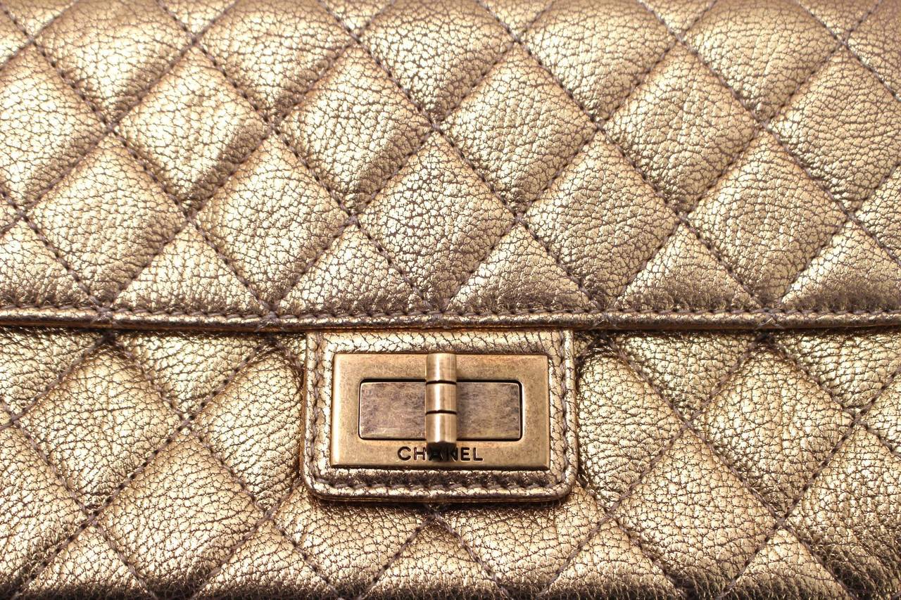Women's Chanel Small Rita Flap Bag in Gold Metallic Leather