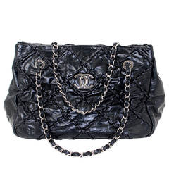 Chanel Ultra Stitch Medium Shopper in Black Leather with Silver HW