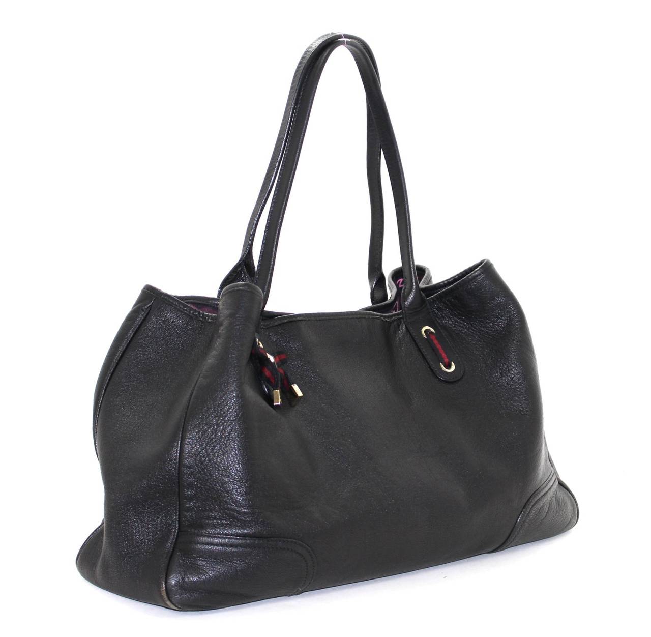 Gucci Black Leather Slouchy Tote Bag- Large In Good Condition In New York City & Hamptons, NY