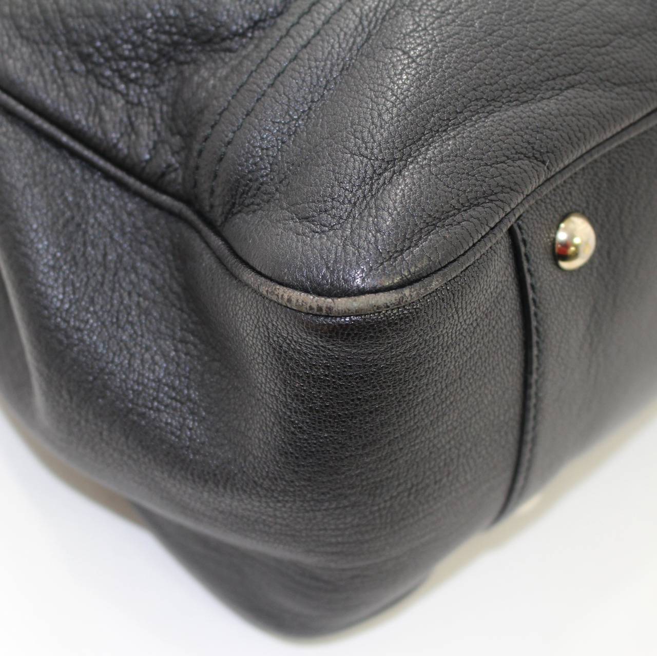 Women's Gucci Black Leather Slouchy Tote Bag- Large