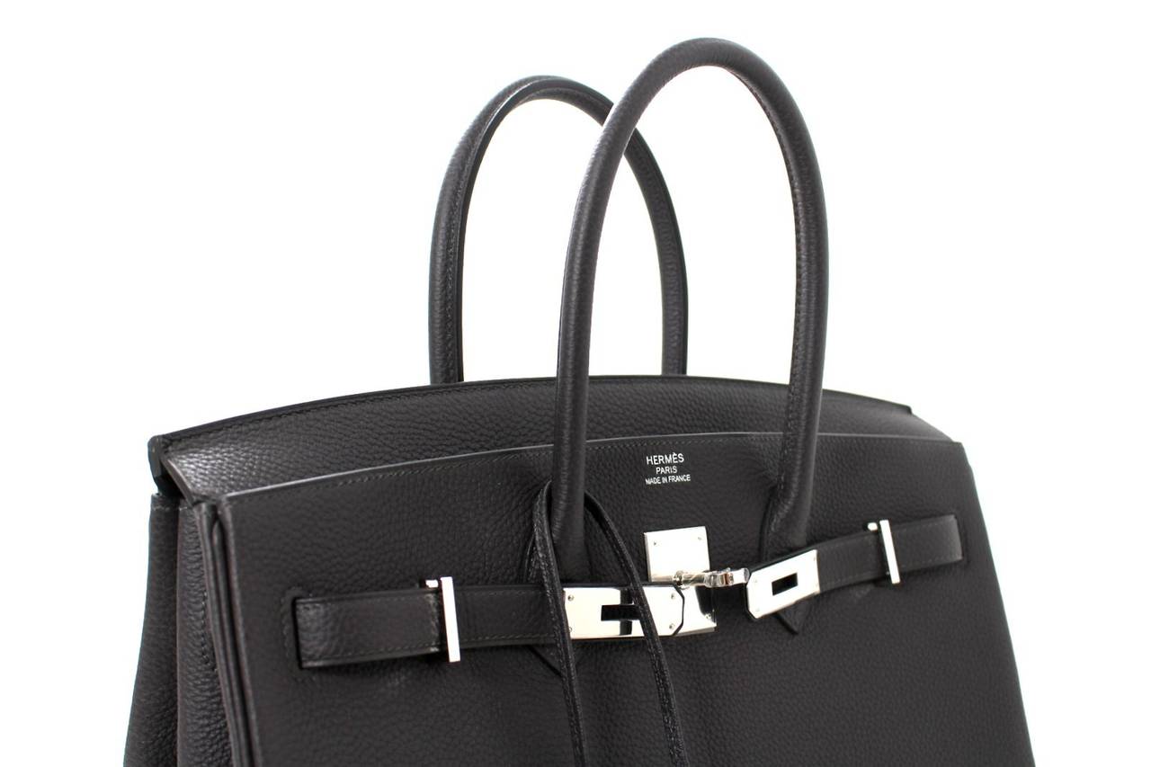HERMES Birkin Bag Grey 35 cm size in Graphite Togo Leather at 1stdibs