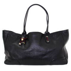 Gucci Black Leather Slouchy Tote Bag- Large